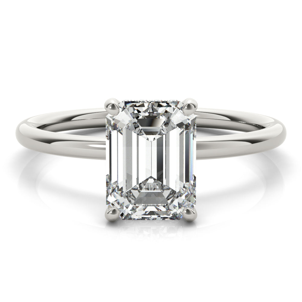 Madilyn Emerald Diamond Solitaire Engagement Ring-VIRABYANI